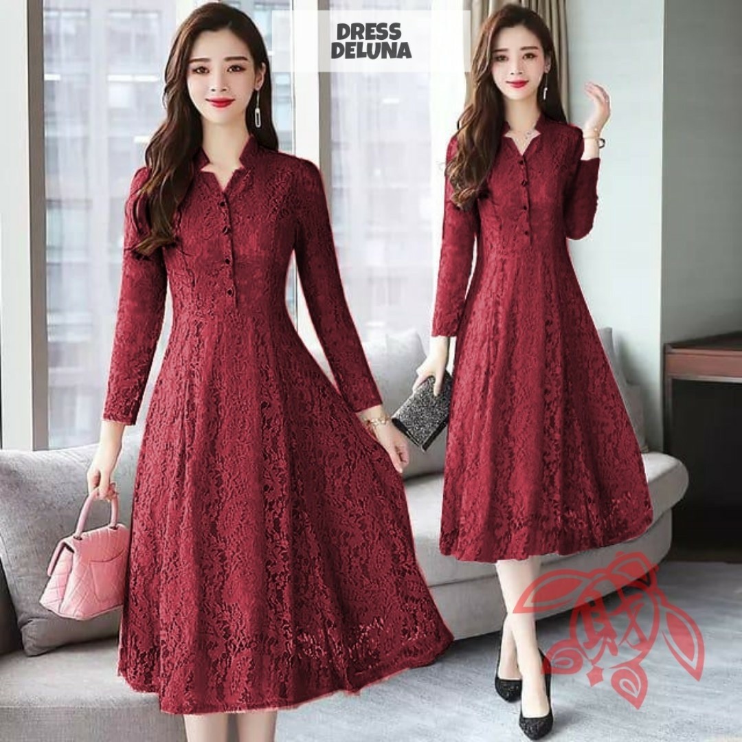 Dress Deluna Maroon