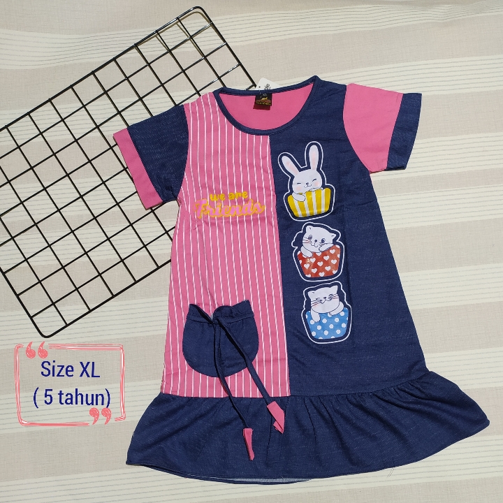 Dress Harian Anak Hoopie Size 5 Tahun