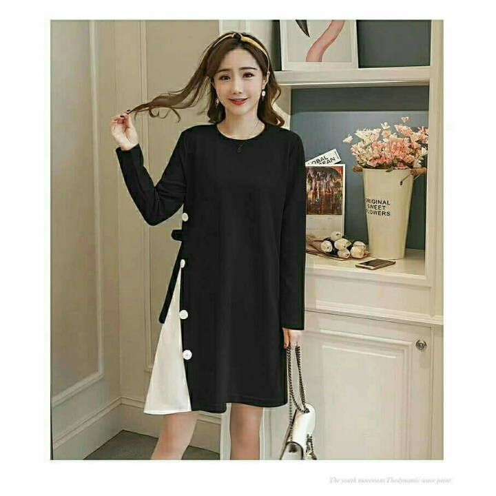 Dress Kancing Hitam