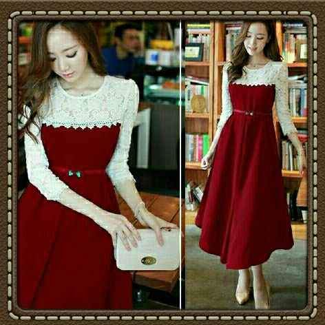 Dress Kori Maroon Nobelt