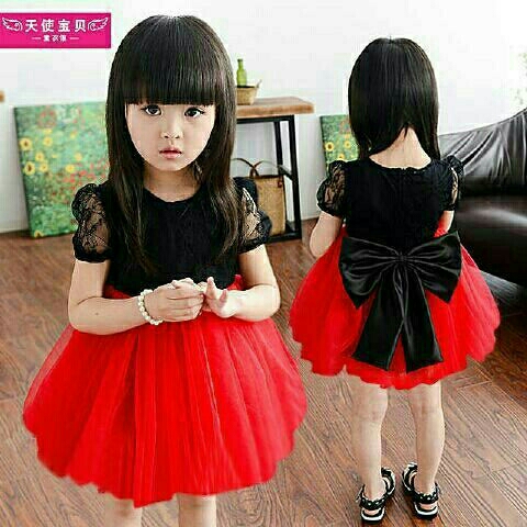 Dress Ribbon Red Kids