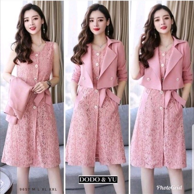 Dress Rompi Indah Dusty