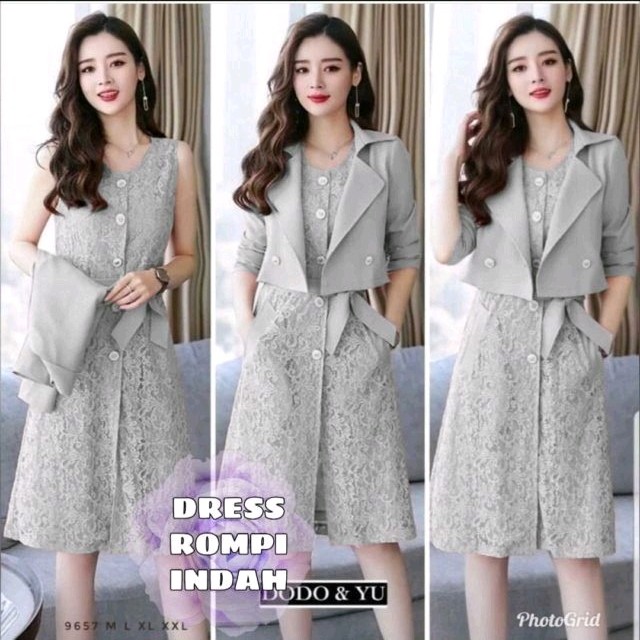 Dress Rompi Indah Grey