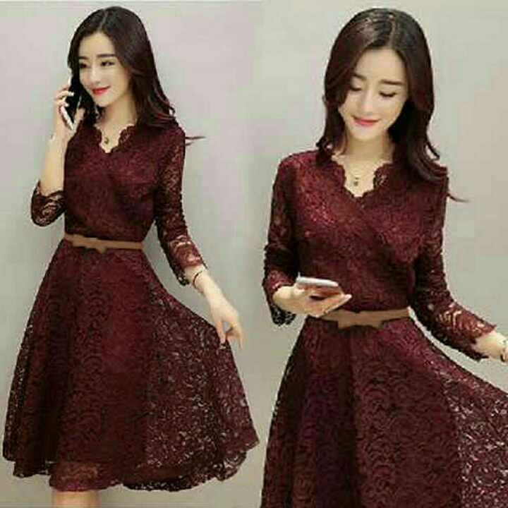 Dress Shabby Maroon