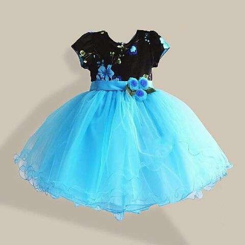 Dress Tasya Warna Biru Kisaran Usia 3-5 Tahun