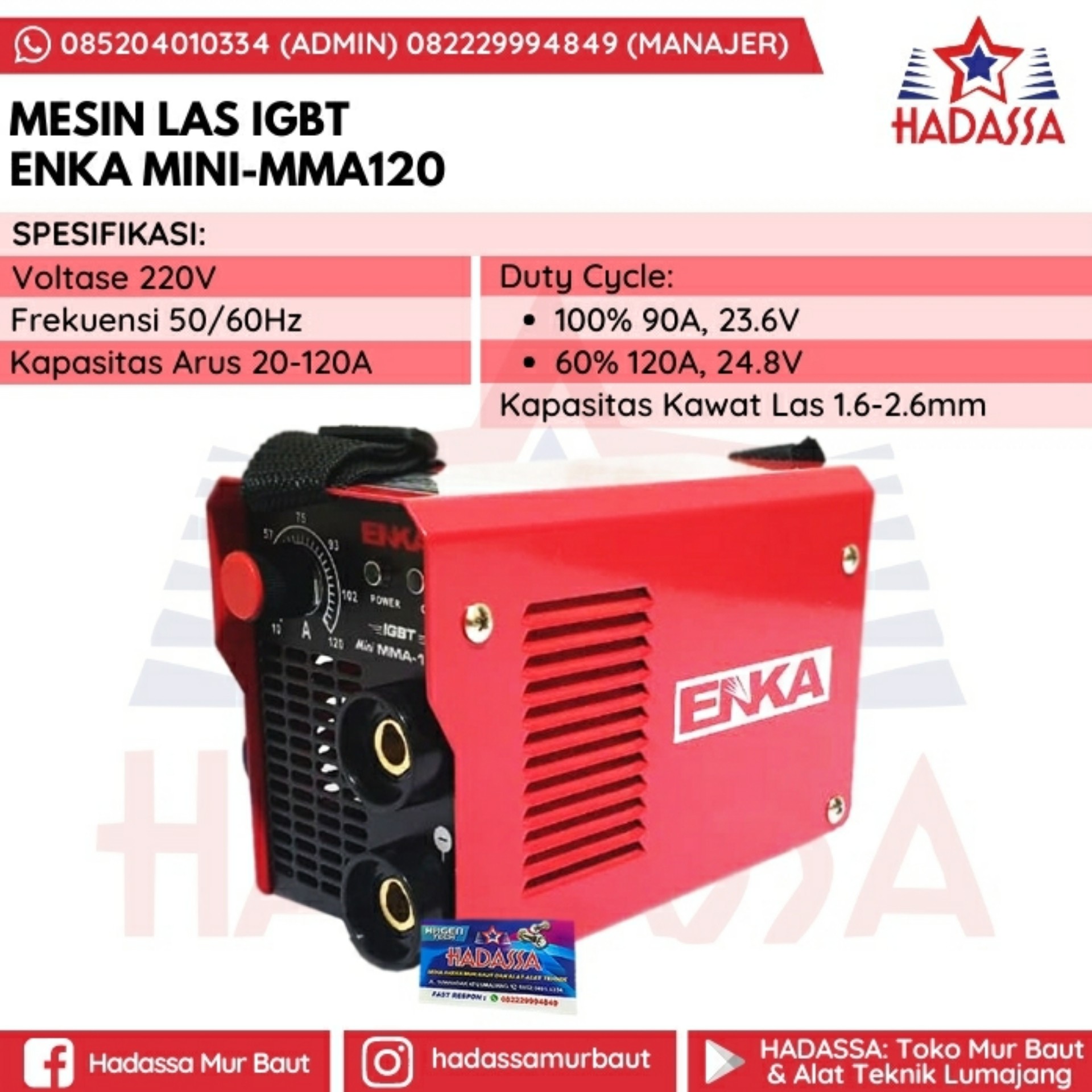 Mesin Las Inverter Enka MMA 120 5