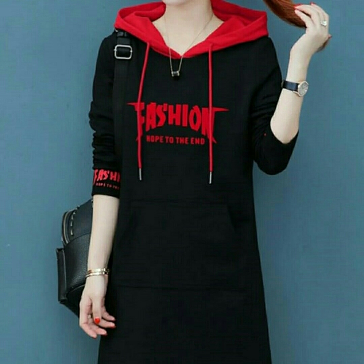 F5 Dress Hoodie Fashion Hitam