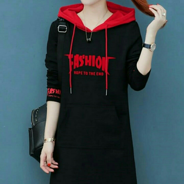 F5 Dress Hoodie Fashion Hitam