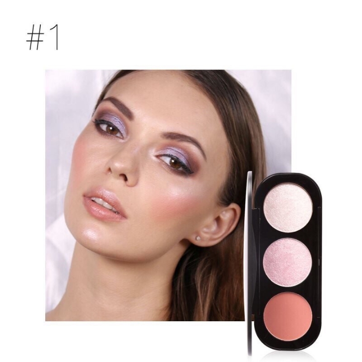 FA-26 FOCALLURE 3 COLORS BLUSH  HIGHLIGHTER PALETTE 3