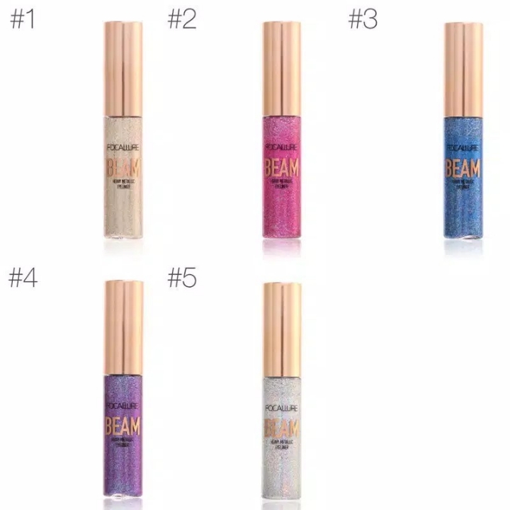 FOCALLURE Eyeliner Cair 5 Warna Glitter Tahan Lama Anti Air 3