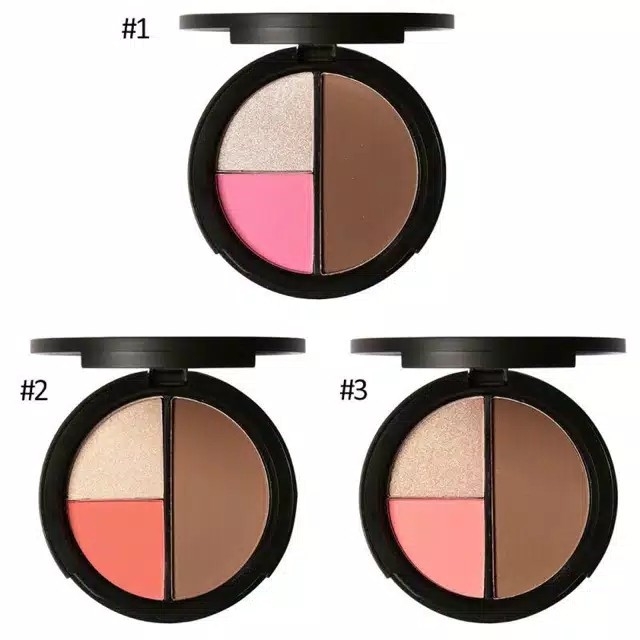 FOCALLURE FACE 3 COLOURS BLUSH HIGHLIGHTER AND BRONZER 2