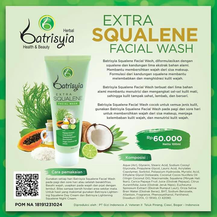 Facial Wash Extra Squalene Batrisyia