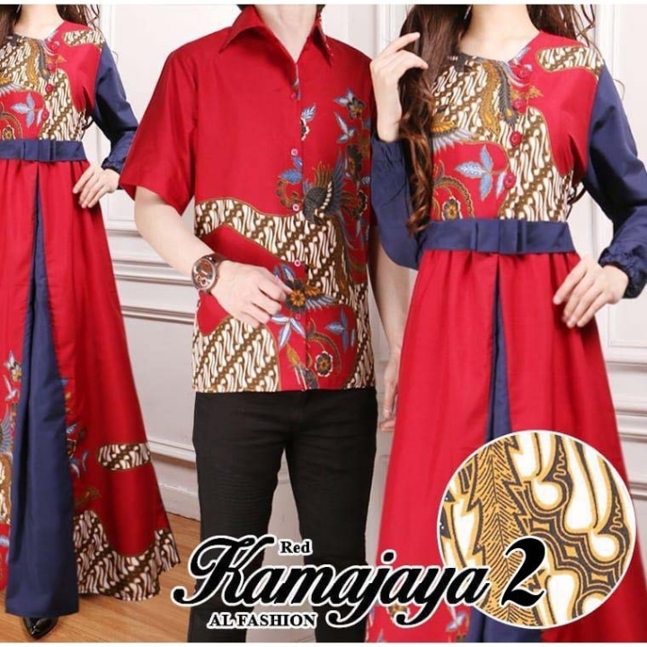 Fashion Muslim Couple Batik Al Fashion 2 Merah