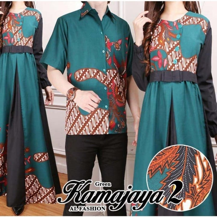 Fashion Muslim Couple Batik Alfashion 2 - HIJAU
