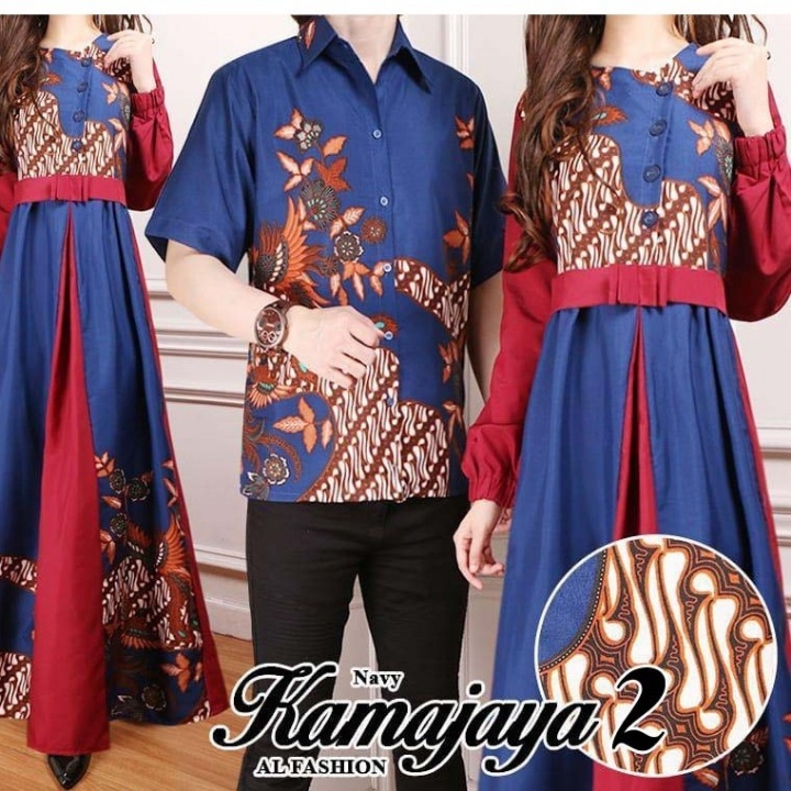 Fashion Muslim Couple Batik Alfashion 2 - NAVY
