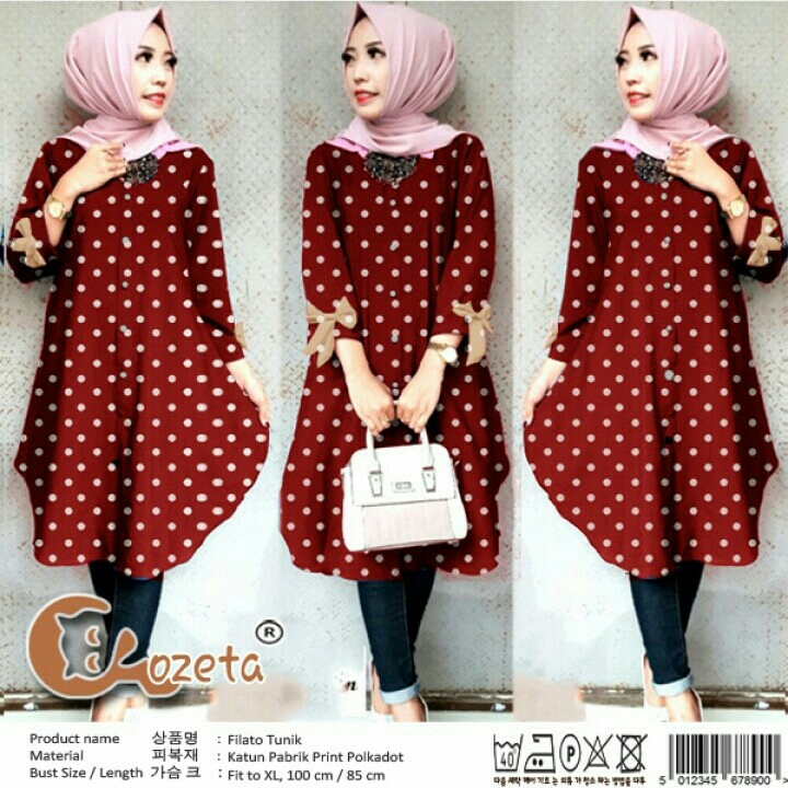 Filato Tunik Polka Maroon