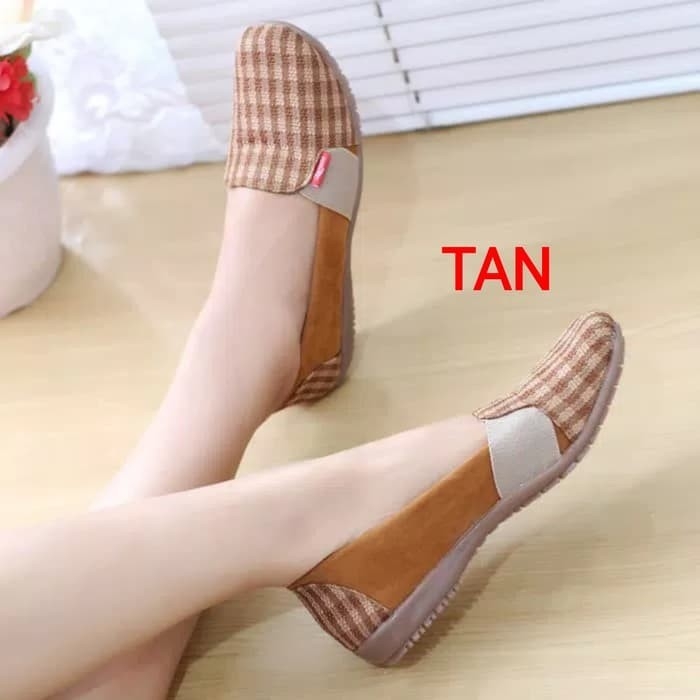 Flatshoes Balet Berry - Coklat Tan
