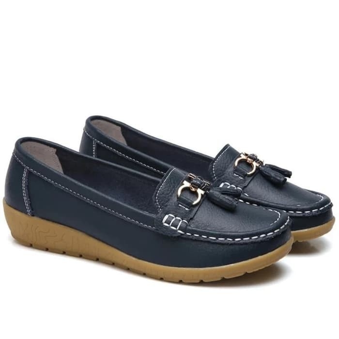 Flatshoes Balet Rumbe - Hitam Dan Biru