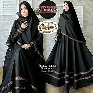 GAMIS PITA SONGKET HITAM