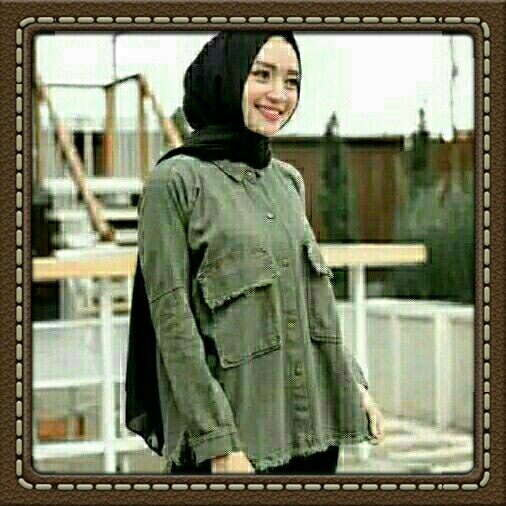 Fringe Loose Kemeja Army