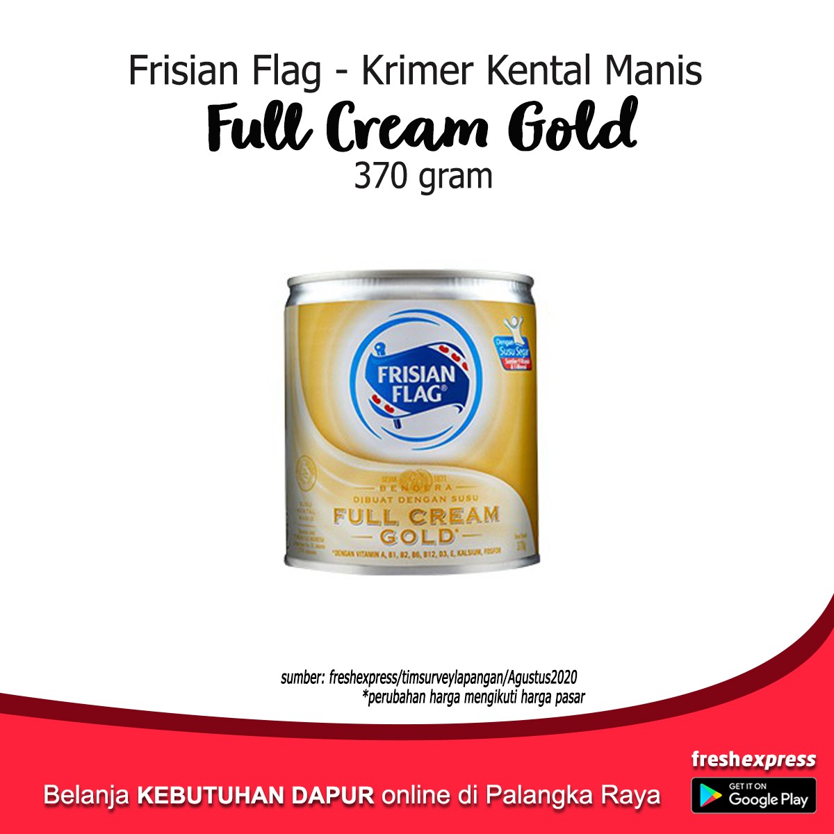 Frisian Flag Full Cream Gold 370 Gram