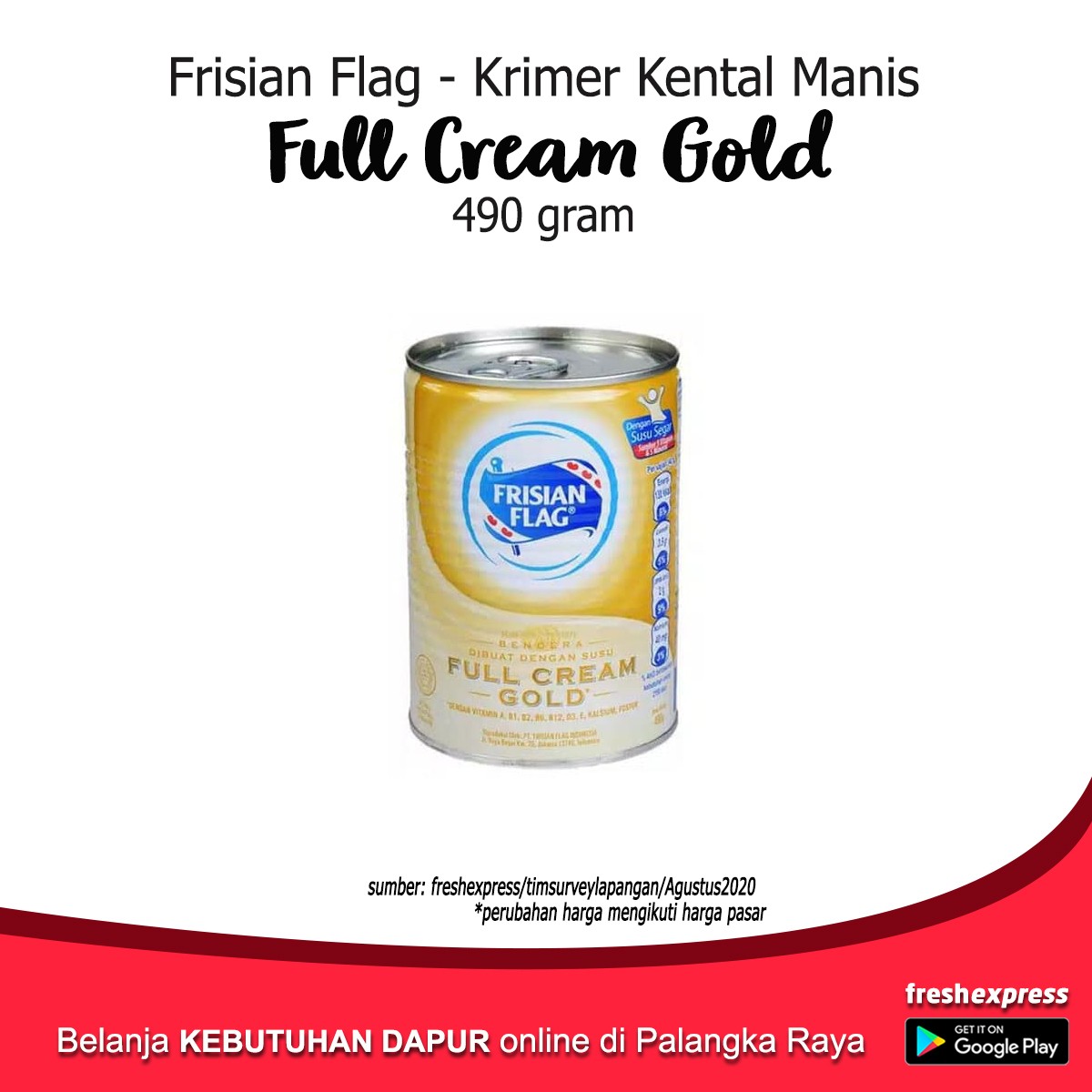 Frisian Flag Full Cream Gold 490 Gram
