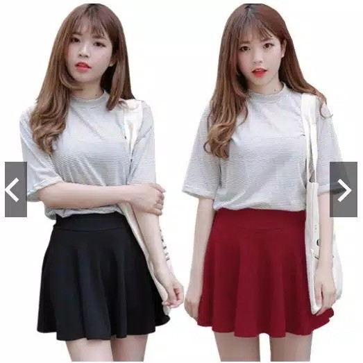 Full Flare Skirt Scuba Rok Bawahan Wanita Premium Quality