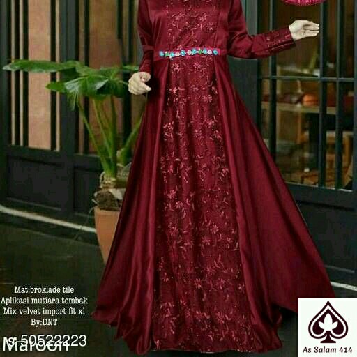 GAMIS BROKAT FAIZAH - MAROON