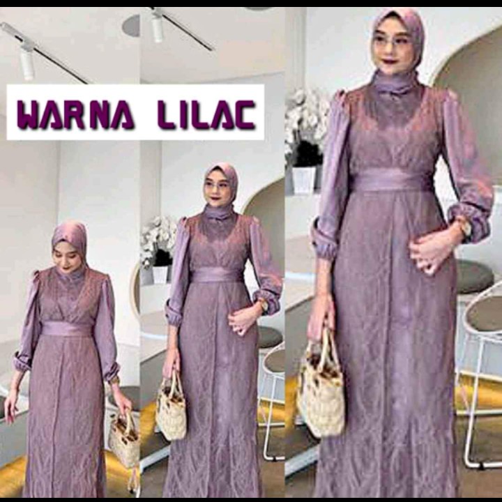 GAMIS SATIN KOMBINASI BROKAT BISA BAYAR DITEMPAT COD RP 110000