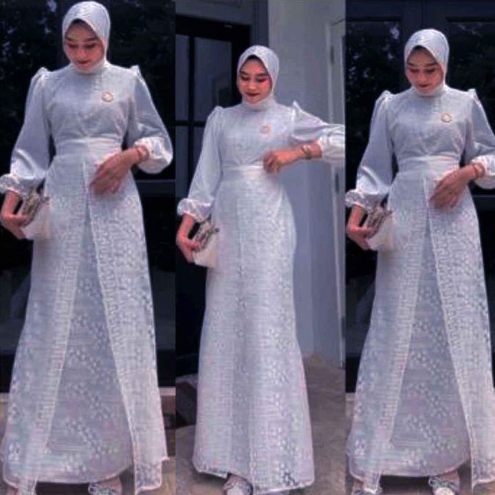 GAMIS SATIN KOMBINASI BROKAT BISA BAYAR DITEMPAT COD RP 110000 2