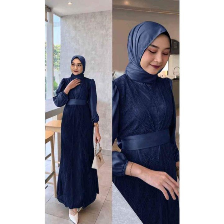 GAMIS SATIN KOMBINASI BROKAT BISA BAYAR DITEMPAT COD RP 110000 3