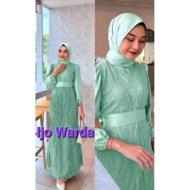 GAMIS SATIN KOMBINASI BROKAT BISA BAYAR DITEMPAT COD RP 110000 4