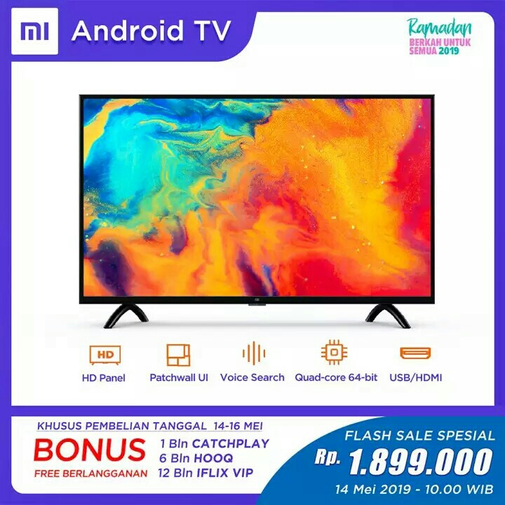 GRATIS ONGKIR Xiaomi MI LED TV 32 inch - Android Smart TV - PatchWal
