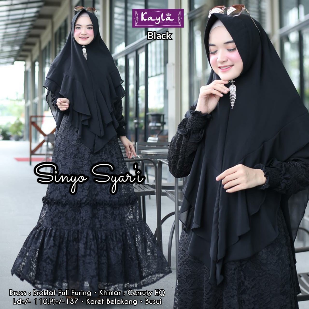 Gamis Brokat Sinyo Syari Dari Brand KAILA 3