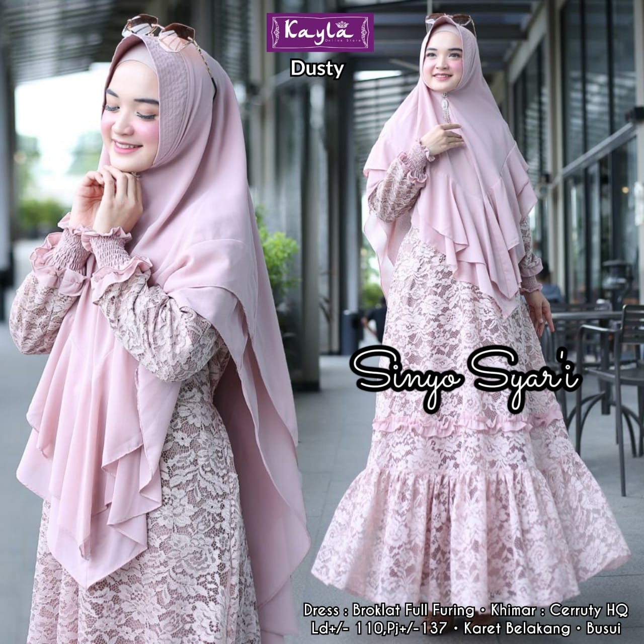 Gamis Broklat Sinyo Syari Dari Brand KAILA 3