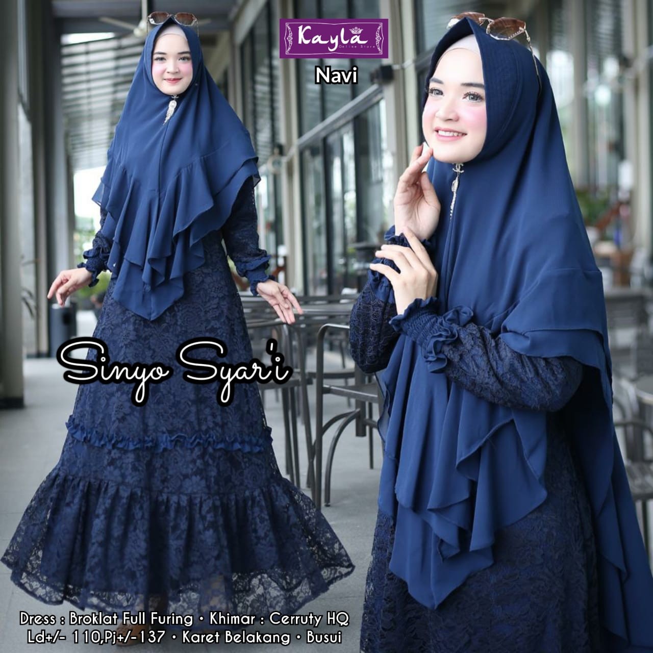 Gamis Broklat Sinyo Syari Dari Brand KAILA 4