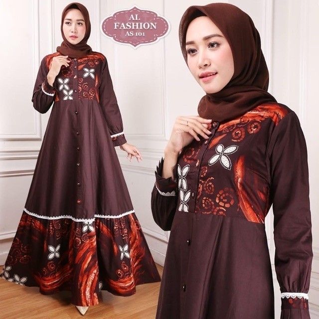 Gamis Maxi Al Fashion AS101 Coklat