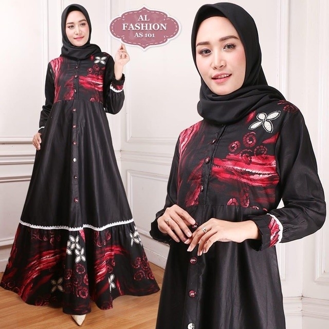 Gamis Maxi Alfashion AS101 - Hitam