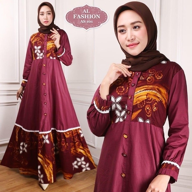 Gamis Maxi Alfashion AS101 - Maroon