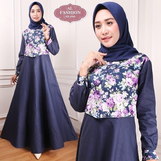 Gamis Maxi Alfashion AS106 - Navy