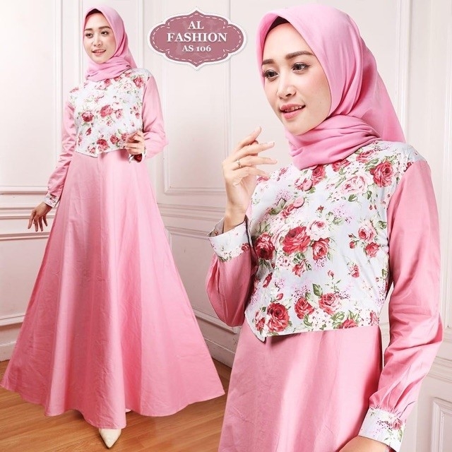 Gamis Maxi Alfashion AS106 - Pink