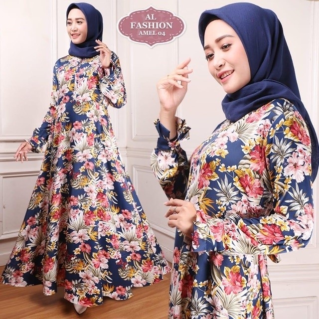 Gamis Maxi Amel04 Navy Busana Muslimah