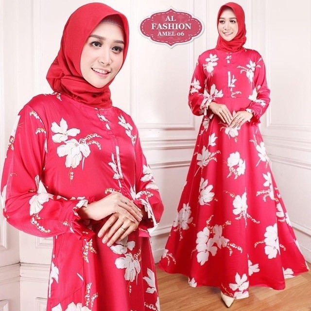 Gamis Maxi Amel06 Merah Busana Muslimah