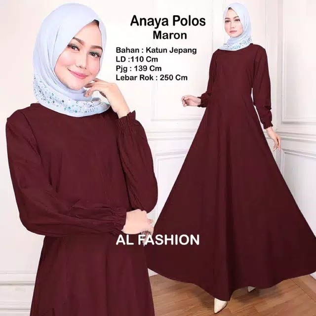 Gamis Maxi Anaya Polos MAROON