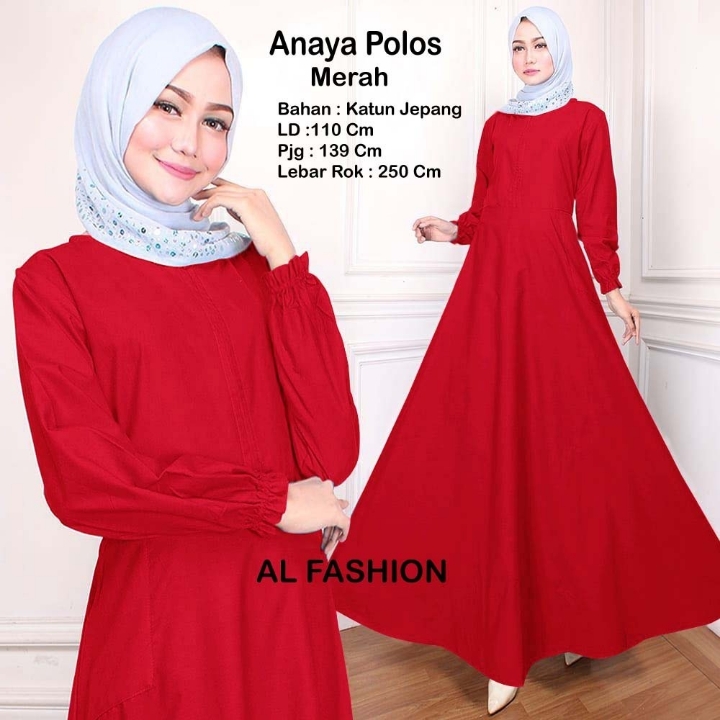 Gamis Maxi Anaya Polos MERAH