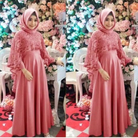 Gamis Maxi Brukat Tiarra - Salem