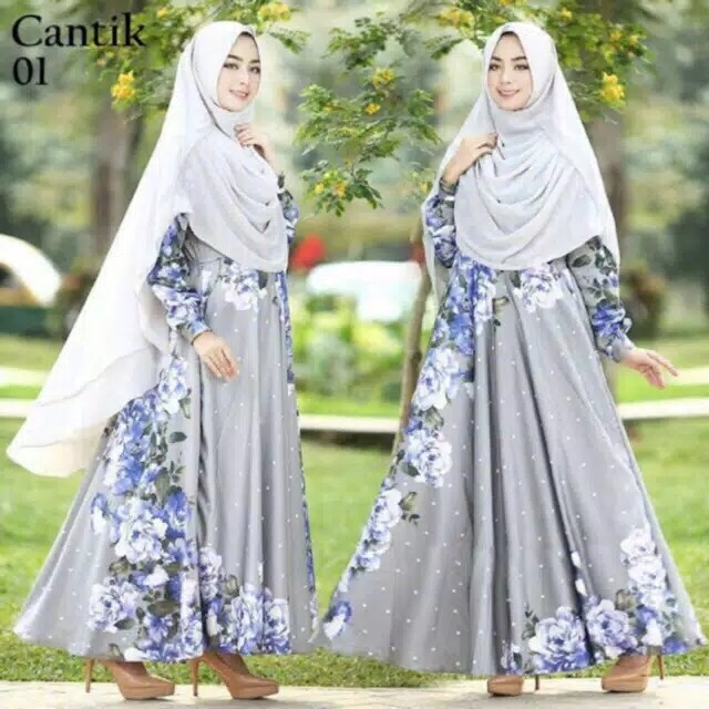 Gamis Maxi Maxmara Cantik01 - Abu