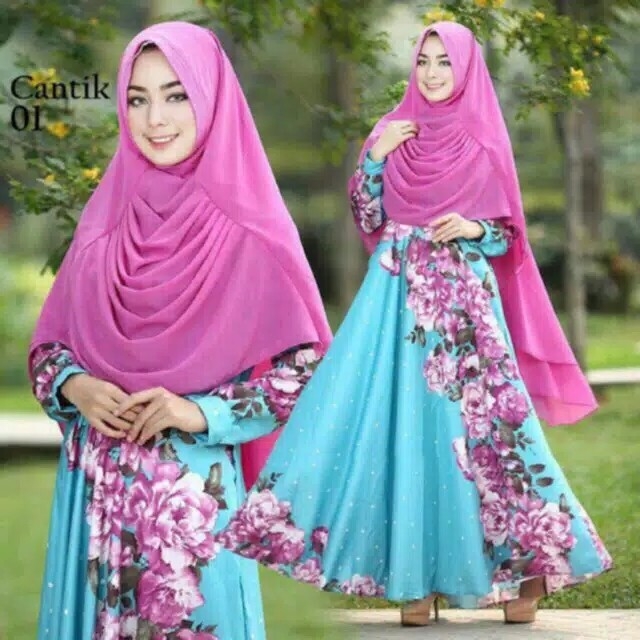 Gamis Maxi Maxmara Cantik01 - Biru