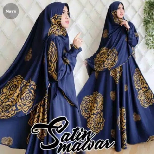 Gamis Maxi Set Khimar Mawar Maxmara - NAVY