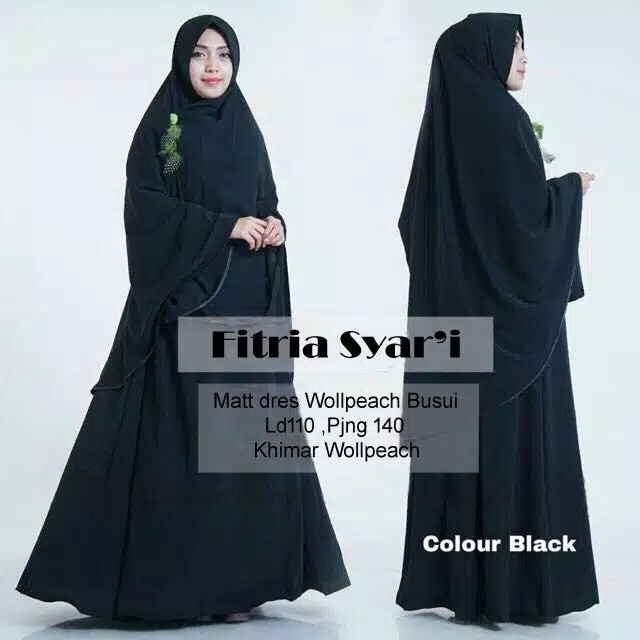 Gamis Muslim Fitria Syari - Hitam